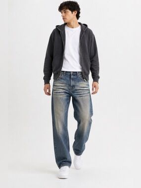 Mavi MAX 33x34 Vintage Wash Baggy Straight Jeans Y2K Skater